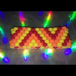 Kandi cuff bracelet - Fire triangle